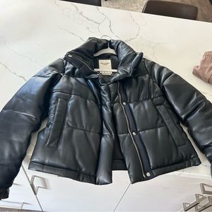 Xs Abercrombie leather faux coat